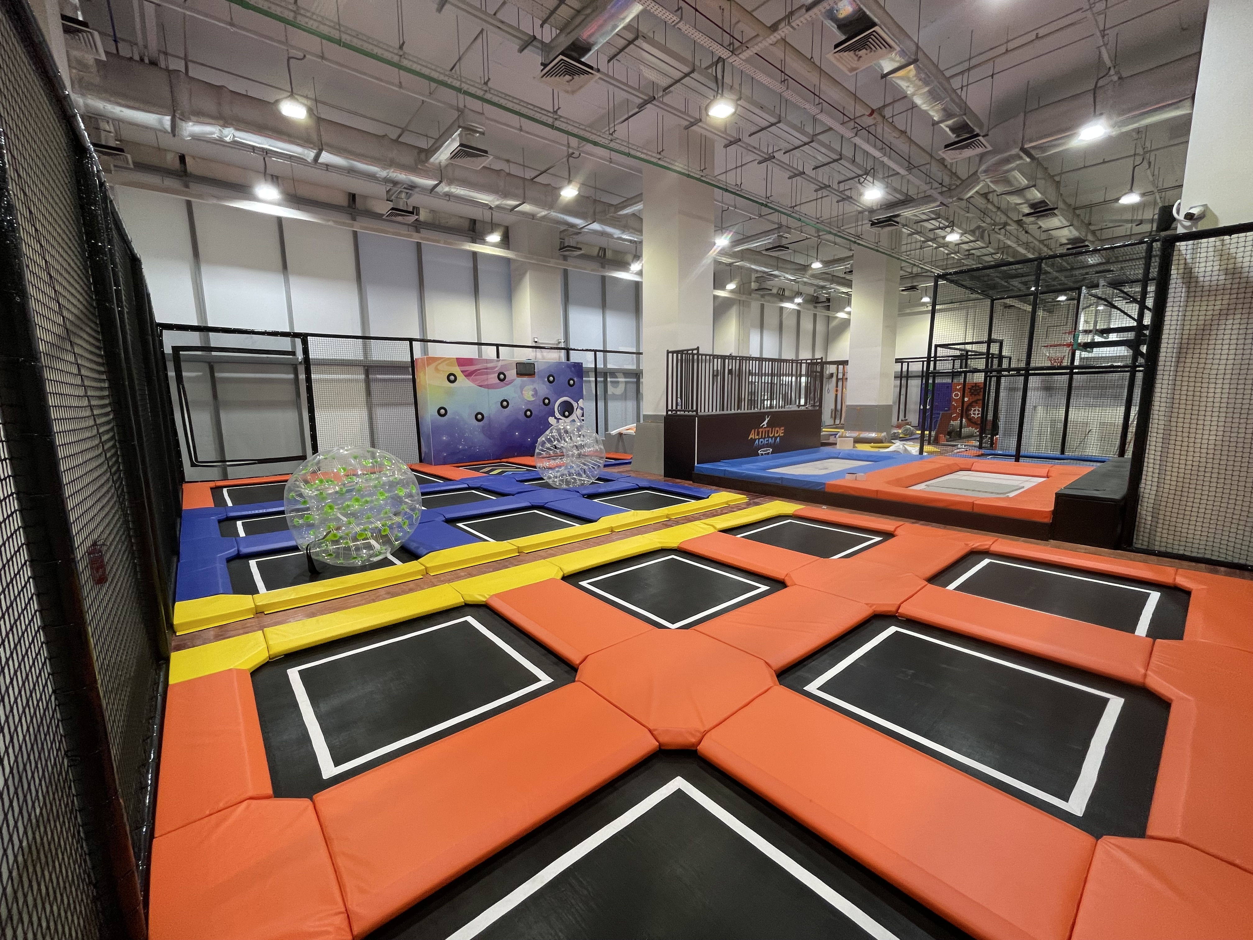 Kids enjoying the trampoline park after AI learning session